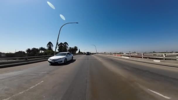 Stockton Cityscape Dorado North Hátsó Nézet Driving Plates California Usa — Stock videók