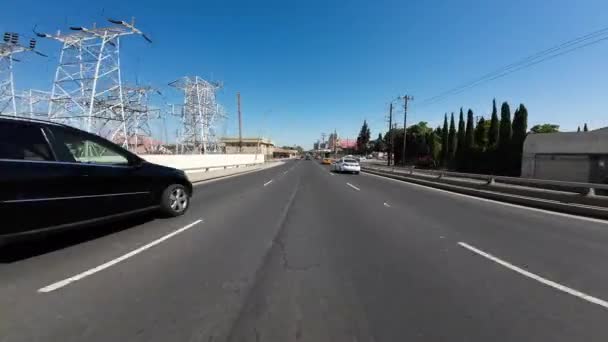 Stockton Cityscape Dorado North Placas Conducción Con Vista Frontal California — Vídeo de stock