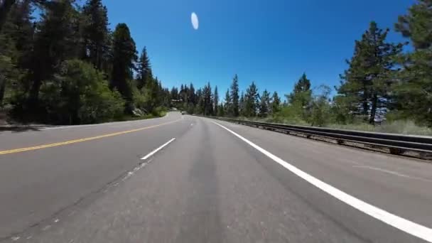 Lake Tahoe Scenic Byway Glenbrook Zephyr Cove Front View Driving — Stock Video