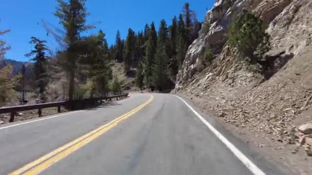 Angeles Crest Highway Summer Eastbound Islip Saddle Grassy Hollow Front — Stock Video