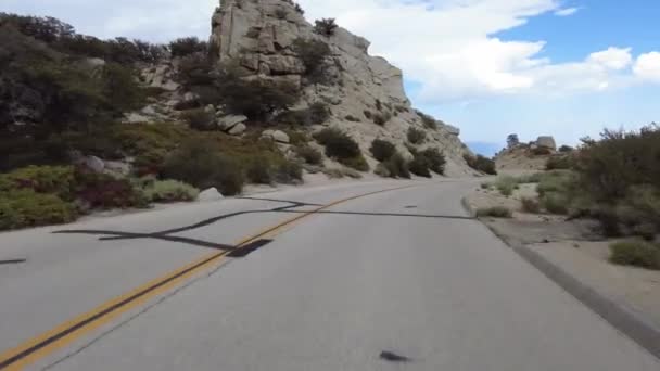 Sierra Nevada Mts Horseshoe Meadow Road Descend Multicam Front View — стоковое видео