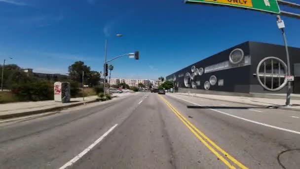 Los Angeles Downtown Grand Ave Południe Widok Tyłu Cesar Chavez — Wideo stockowe
