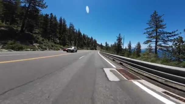 Lake Tahoe Scenic Byway Glenbrook Nach Zephyr Cove Front View — Stockvideo