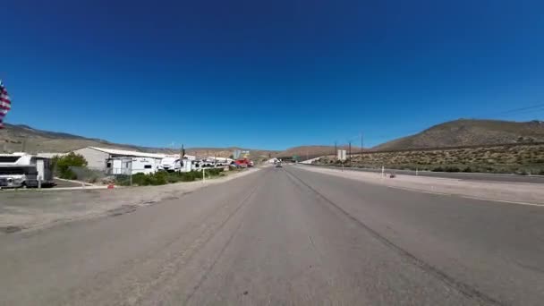 Nevada Carson City 395 Süd Rückansicht Fahrtafeln Usa Ultra Wide — Stockvideo