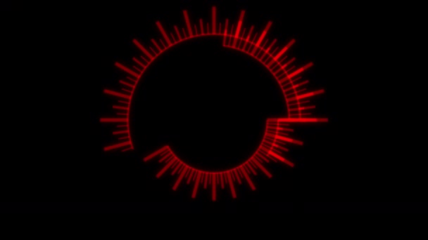 Hud Círculo Velocímetro Negrita Red Animation Loop — Vídeo de stock
