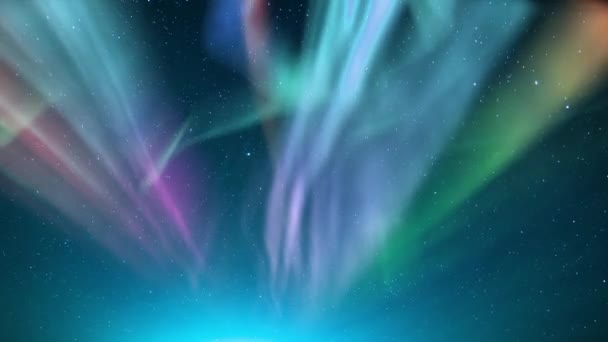 Aurora Shooting Star Melkweg Galaxy Time Lapse Night Harmony — Stockvideo