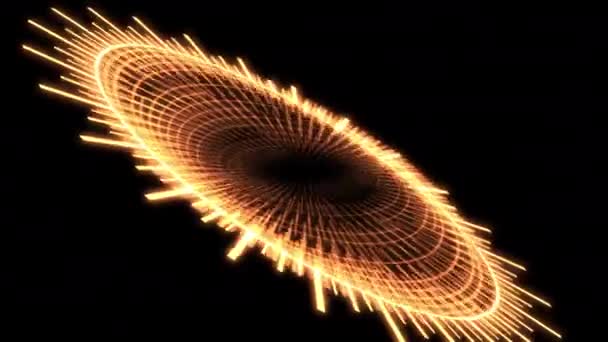 Loop Geometrische Patronen Radial Spinning Wobble Gele Animatie — Stockvideo