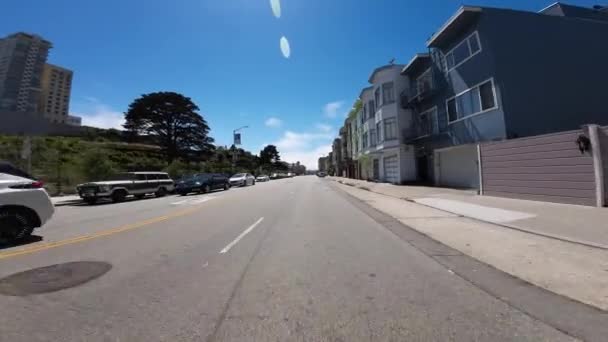 San Francisco Fort Mason Bay Westbound Vista Frontal Hyde Driving — Vídeo de stock