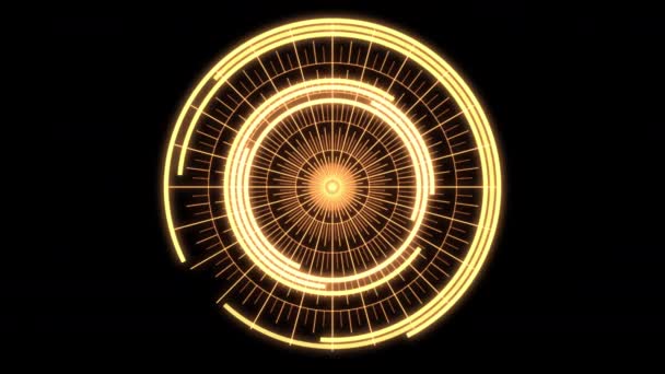 Ecualizador Audio Arco Patrones Radiales Parpadeando Amarillo Pequeño Loop Animation — Vídeos de Stock