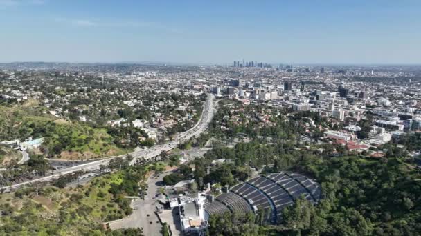 Los Angeles Downtown Hollywood Aerial Affascinante Cityscape California Stati Uniti — Video Stock
