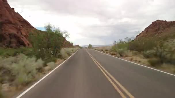 Hyperlapse Driving Utah Desert Snow Canyon State Park Cloudy Southbound — Stock video