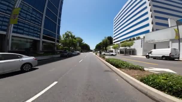 West Hollywood Sunset Strip Eastbound Rückansicht Doheny Driving Plate Kalifornien — Stockvideo