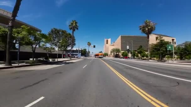 Los Angeles Downtown Grand Ave Południe Widok Tył Temple Driving — Wideo stockowe