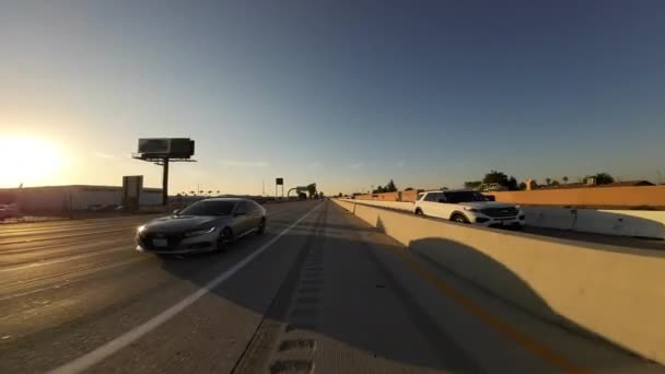 Bakersfield Freeway South Sunset Placas Condução Vista Traseira Califórnia Eua — Vídeo de Stock