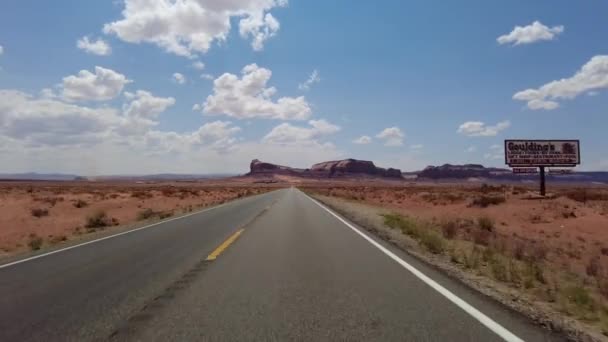 Placa Conducir Monument Valley Scenic Hwy163 Front View Arizona Utah — Vídeo de stock