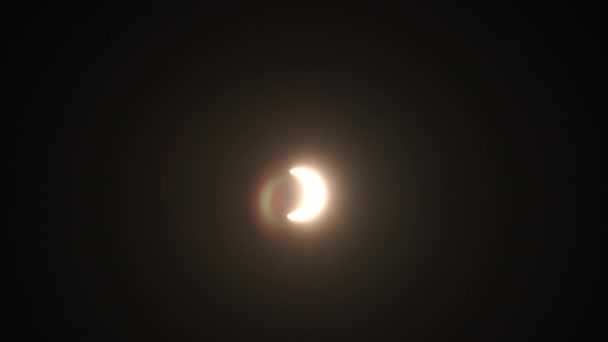 Сонячне Затемнення 2023 Яскраве Сонячне Світло Астрофотографія — стокове відео