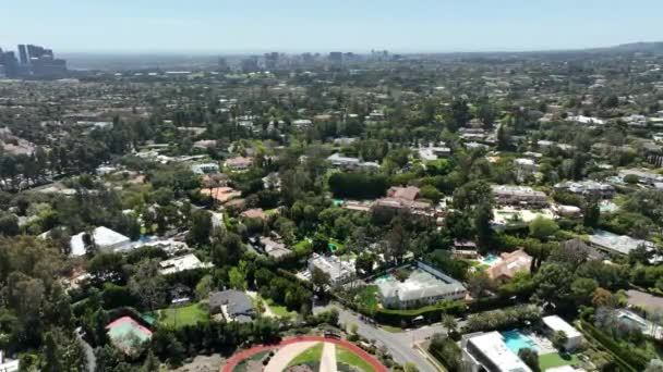 Vistas Aéreas Escénicas Beverly Hills California Orbit California — Vídeo de stock