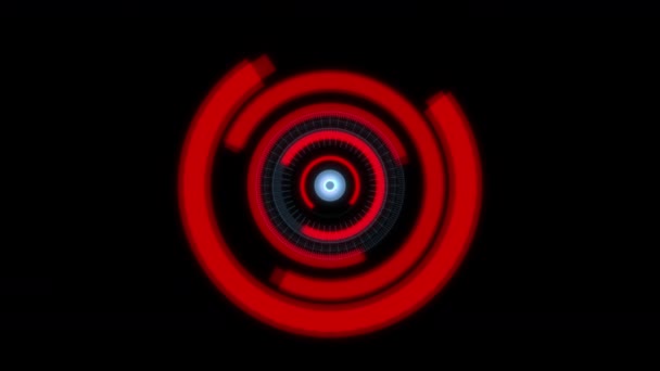 Hud Arc Audio Equalizer Red Loop Animatie — Stockvideo