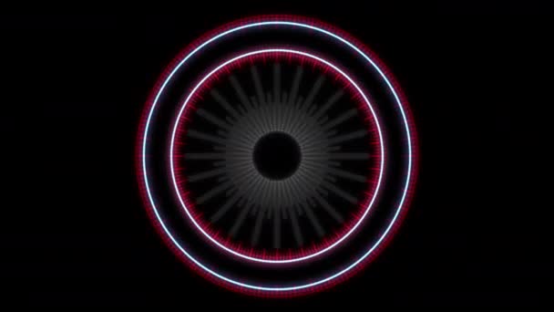 Circle Radial Tribal Geométrica Patrones Audio Reactivo Rojo Blanco Animación — Vídeos de Stock