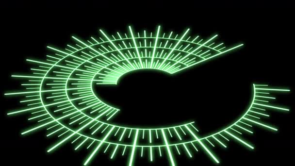 Hud Radiální Vzory Rychloměr X60 Stupně Zelená Animační Smyčka — Stock video