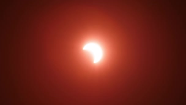 Auringonpimennys 2023 Telephoto Time Lapse Asema Säädetty Astrovalokuvaus — kuvapankkivideo
