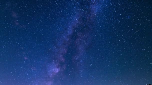 Perseid Meteor Suihku Linnunrata Galaxy 24Mm West Sky Yläpuolella Canyon — kuvapankkivideo