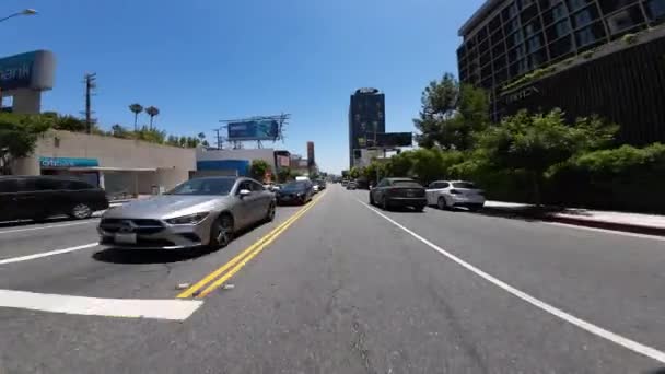 Batı Hollywood Günbatımı Bulvarı Doğu Doğu Önden Doheny Sürücü Plakası — Stok video