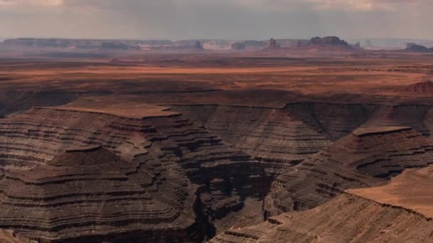Muley Point San Juan River Und Monument Valley Glen Canyon — Stockvideo