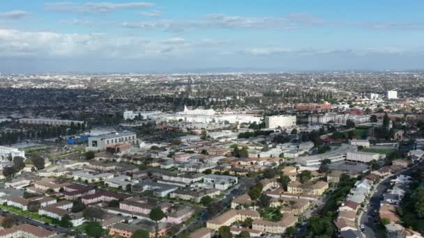 Los Angeles Crenshaw Southbound Los Angeles Baldwin Village Aerial Shot — kuvapankkivideo