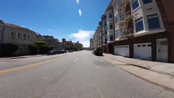 San Francisco Fort Mason Bay Westbound Vooraanzicht Larkin Driving Plate — Stockvideo