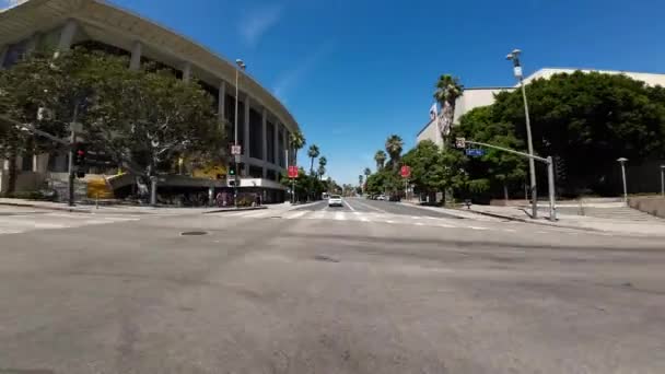 Los Angeles Downtown Grand Ave Southbound Widok Tyłu Driving Plate — Wideo stockowe
