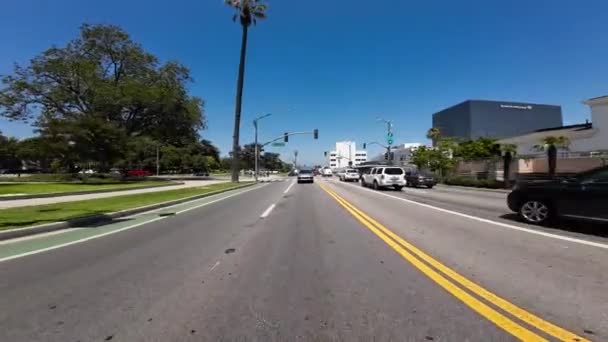 Beverly Hills Santa Monica Blvd Westbound Rear View Bij Rodeo — Stockvideo