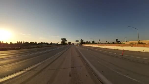 Bakersfield Freeway South Sunset Takanäkymä Ajolevyt Kalifornia Usa Ultra Wide — kuvapankkivideo