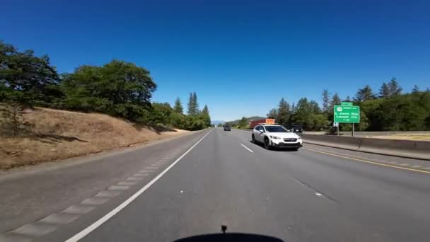 Oregon Pacific Highway Southbound Grants Pass Takanäkymä Ajokilvet Luoteis Yhdysvallat — kuvapankkivideo