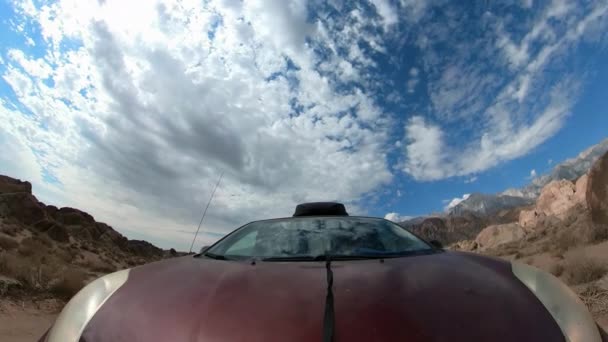 California Desert Road Driving Rear Alabama Hills Sierra California Amerikai — Stock videók