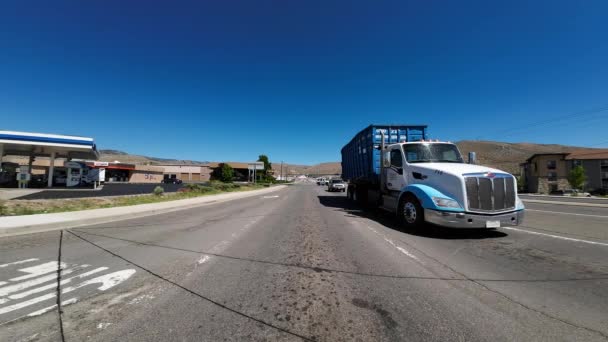 Nevada Carson City 395 Süd Rückansicht Fahrtplatten Usa Ultra Wide — Stockvideo