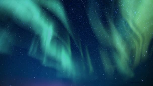 Northern Lights Aurora Verde Láctea Galaxy Loop Noroeste — Vídeo de Stock