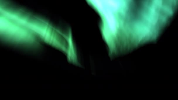Aurora Borealis Realistisk Animasjonsløkke Grønn Nordlys – stockvideo