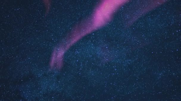 Aurora Napvihar Perseid Meteor Zuhany Tejút Galaxy Time Lapse Closeup — Stock videók