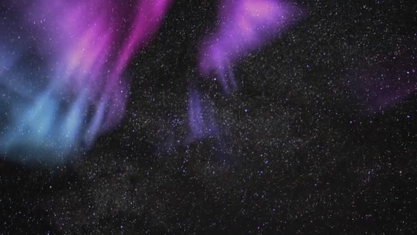 Aurora Güneş Fırtınası Perseid Meteor Sağanağı Samanyolu Galaksisi Hızlanma Hızı — Stok video