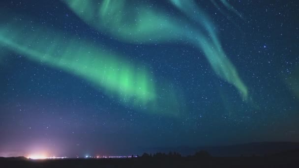 Aurora Güneş Fırtınası Samanyolu Galaksisi Kuzey Gök Hızı Akvaryum Meteor — Stok video