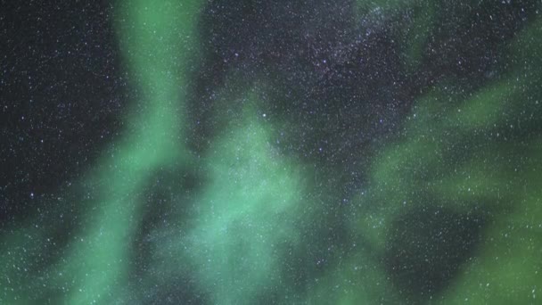 奥罗拉 波瑞斯绿紫色和银河圈 — 图库视频影像
