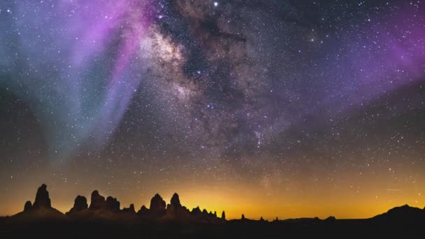 Aurora Aurinkomyrsky Linnunrata Galaxy Time Lapse South Sky 35Mm Aquarids — kuvapankkivideo