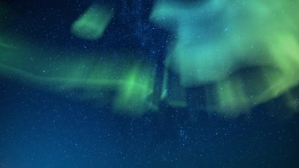 Galaxie Mléčná Dráha Smyčka Aurora Borealis Severovýchodním Nebi — Stock video