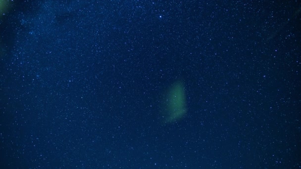 Galaktyka Drogi Mlecznej Zielona Pętla Aurora Borealis Zachodnim Niebie — Wideo stockowe