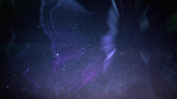 Aurora Samanyolu Galaksisi Lkbahar Gökyüzü Zaman Kaybı — Stok video