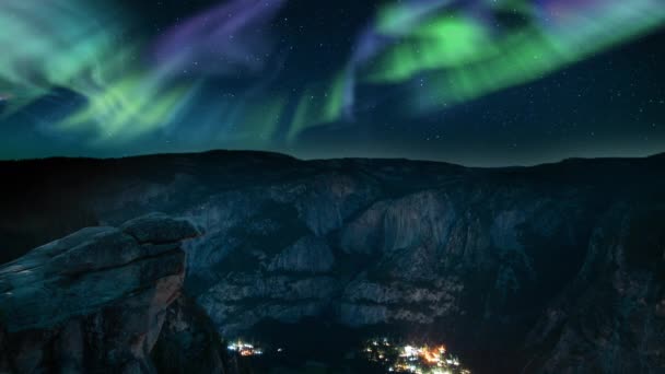 Badai Matahari Yosemite Dan Galaksi Bima Sakti Waktu Lapse Titik — Stok Video
