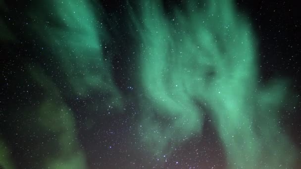 Aurora Melkweg Galaxy Time Lapse Het Voorjaar Hemel — Stockvideo