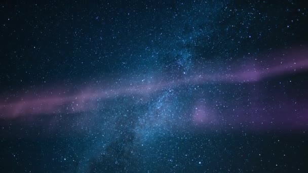 极光太阳风暴夏季银河时间脉动与珀西德流星雨03 — 图库视频影像