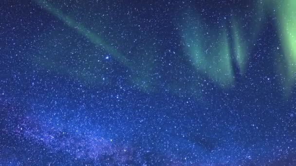 Aurora Akvaryumları Meteor Yağmuru Samanyolu Galaksisi Doğu Gökyüzü Hızı — Stok video